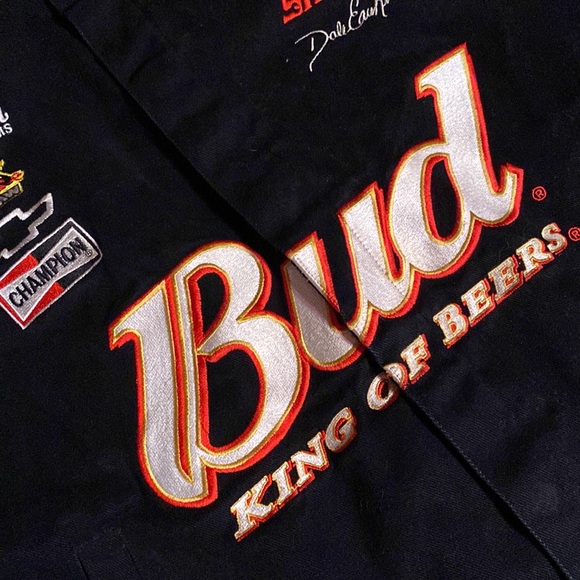 VINTAGE NASCAR Jacket Dale Earnhardt Jr. Pit Crew vintage racing Jacket Black - Picture 3 of 8